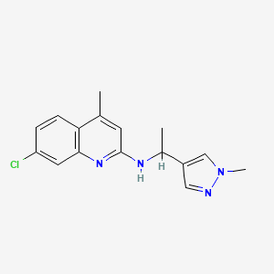 molecular formula C16H17ClN4 B3922628 7-chloro-4-methyl-N-[1-(1-methyl-1H-pyrazol-4-yl)ethyl]quinolin-2-amine 