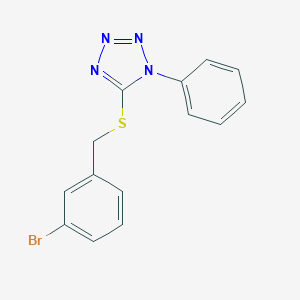 molecular formula C14H11BrN4S B392263 3-bromobenzyl 1-phenyl-1H-tetraazol-5-yl sulfide CAS No. 311315-75-0