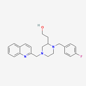 molecular formula C23H26FN3O B3922639 2-[1-(4-fluorobenzyl)-4-(2-quinolinylmethyl)-2-piperazinyl]ethanol 