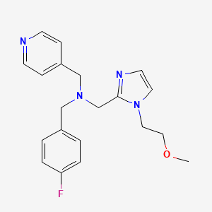 molecular formula C20H23FN4O B3922642 (4-fluorobenzyl){[1-(2-methoxyethyl)-1H-imidazol-2-yl]methyl}(pyridin-4-ylmethyl)amine 