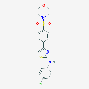 molecular formula C19H18ClN3O3S2 B392268 N-(4-chlorophenyl)-4-[4-(4-morpholinylsulfonyl)phenyl]-1,3-thiazol-2-amine 