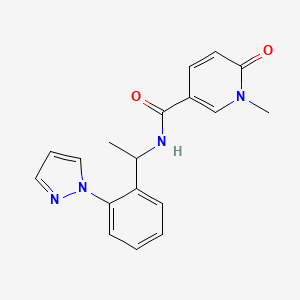 molecular formula C18H18N4O2 B3922689 1-methyl-6-oxo-N-{1-[2-(1H-pyrazol-1-yl)phenyl]ethyl}-1,6-dihydropyridine-3-carboxamide 