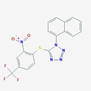 molecular formula C18H10F3N5O2S B392270 1-(naphthalen-1-yl)-5-{[2-nitro-4-(trifluoromethyl)phenyl]sulfanyl}-1H-tetrazole CAS No. 311315-76-1