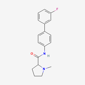 molecular formula C18H19FN2O B3922700 N-(3'-fluoro-4-biphenylyl)-1-methylprolinamide 