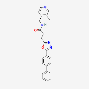 molecular formula C24H22N4O2 B3922733 N-[(3-methylpyridin-4-yl)methyl]-3-[5-(4-phenylphenyl)-1,3,4-oxadiazol-2-yl]propanamide 