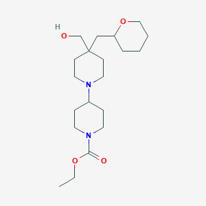 molecular formula C20H36N2O4 B3922736 ethyl 4-(hydroxymethyl)-4-(tetrahydro-2H-pyran-2-ylmethyl)-1,4'-bipiperidine-1'-carboxylate 