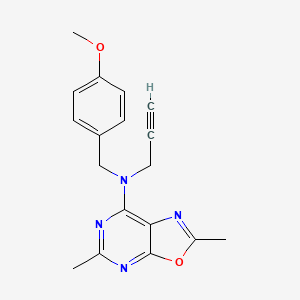 N-[(4-methoxyphenyl)methyl]-2,5-dimethyl-N-prop-2-ynyl-[1,3]oxazolo[5,4-d]pyrimidin-7-amine