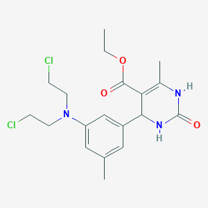 molecular formula C19H25Cl2N3O3 B392277 Ethyl 4-{3-[bis(2-chloroethyl)amino]-5-methylphenyl}-6-methyl-2-oxo-1,2,3,4-tetrahydro-5-pyrimidinecarboxylate 