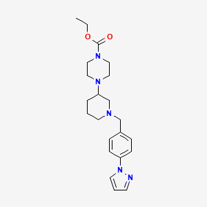 ethyl 4-{1-[4-(1H-pyrazol-1-yl)benzyl]-3-piperidinyl}-1-piperazinecarboxylate