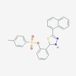 molecular formula C25H20N2O3S2 B392281 2-(5-(1-Naphthyl)-2,3-dihydro-1,3,4-thiadiazol-2-yl)phenyl 4-methylbenzenesulfonate 
