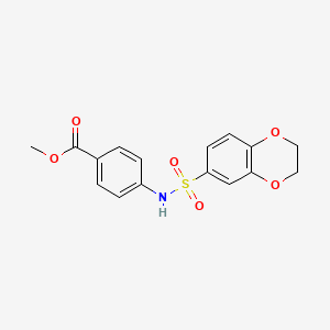 molecular formula C16H15NO6S B3922836 Methyl 4-(2,3-dihydro-1,4-benzodioxin-6-ylsulfonylamino)benzoate 