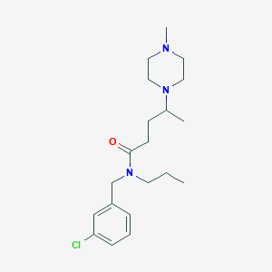 molecular formula C20H32ClN3O B3922841 N-(3-chlorobenzyl)-4-(4-methylpiperazin-1-yl)-N-propylpentanamide 