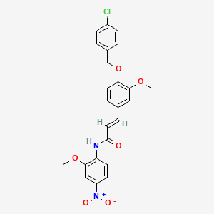 molecular formula C24H21ClN2O6 B3922848 3-{4-[(4-chlorobenzyl)oxy]-3-methoxyphenyl}-N-(2-methoxy-4-nitrophenyl)acrylamide 