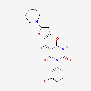 (5E)-1-(3-Fluorophenyl)-5-{[5-(piperidin-1-YL)furan-2-YL]methylidene}-1,3-diazinane-2,4,6-trione