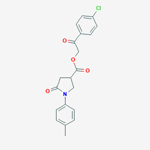 molecular formula C20H18ClNO4 B392286 2-(4-Chlorophenyl)-2-oxoethyl 1-(4-methylphenyl)-5-oxo-3-pyrrolidinecarboxylate 