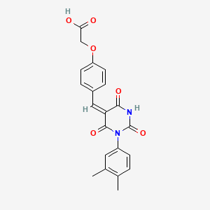 (4-{(E)-[1-(3,4-dimethylphenyl)-2,4,6-trioxotetrahydropyrimidin-5(2H)-ylidene]methyl}phenoxy)acetic acid