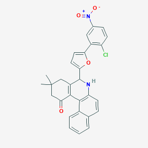 molecular formula C29H23ClN2O4 B392288 5-(5-{2-chloro-5-nitrophenyl}-2-furyl)-3,3-dimethyl-3,4,5,6-tetrahydrobenzo[a]phenanthridin-1(2H)-one 