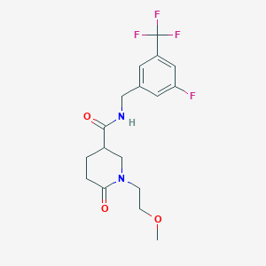 molecular formula C17H20F4N2O3 B3922883 N-[3-fluoro-5-(trifluoromethyl)benzyl]-1-(2-methoxyethyl)-6-oxo-3-piperidinecarboxamide 