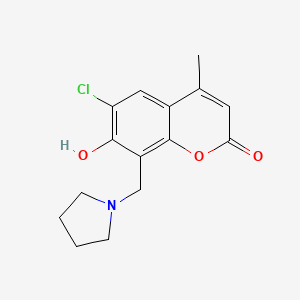 molecular formula C15H16ClNO3 B3922885 6-chloro-7-hydroxy-4-methyl-8-(pyrrolidin-1-ylmethyl)-2H-chromen-2-one 