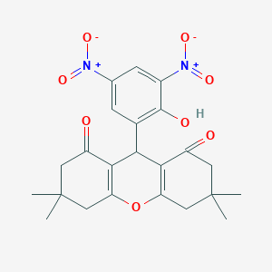 molecular formula C23H24N2O8 B392289 9-(2-hydroxy-3,5-dinitrophenyl)-3,3,6,6-tetramethyl-3,4,5,6,7,9-hexahydro-1H-xanthene-1,8(2H)-dione 