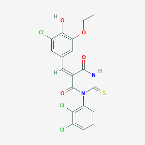 5-(3-chloro-5-ethoxy-4-hydroxybenzylidene)-1-(2,3-dichlorophenyl)-2-thioxodihydro-4,6(1H,5H)-pyrimidinedione