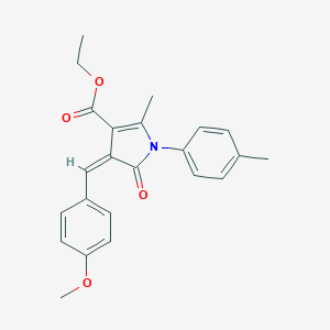 molecular formula C23H23NO4 B392292 ethyl 4-(4-methoxybenzylidene)-2-methyl-1-(4-methylphenyl)-5-oxo-4,5-dihydro-1H-pyrrole-3-carboxylate 