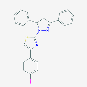 molecular formula C24H18IN3S B392293 2-(3,5-diphenyl-4,5-dihydro-1H-pyrazol-1-yl)-4-(4-iodophenyl)-1,3-thiazole 