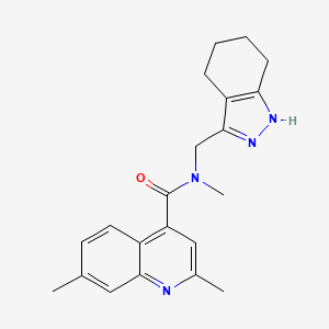 molecular formula C21H24N4O B3922930 N,2,7-trimethyl-N-(4,5,6,7-tetrahydro-1H-indazol-3-ylmethyl)quinoline-4-carboxamide 