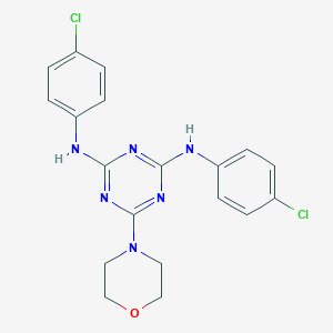 molecular formula C19H18Cl2N6O B392296 N2,N4-双(4-氯苯基)-6-吗啉-1,3,5-三嗪-2,4-二胺 CAS No. 310457-39-7