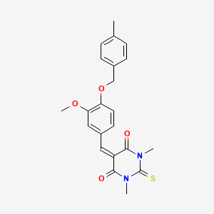 5-({3-METHOXY-4-[(4-METHYLPHENYL)METHOXY]PHENYL}METHYLIDENE)-1,3-DIMETHYL-2-SULFANYLIDENE-1,3-DIAZINANE-4,6-DIONE