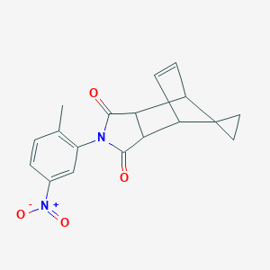 molecular formula C18H16N2O4 B392299 2-(2-methyl-5-nitrophenyl)-3a,4,7,7a-tetrahydro-1H-spiro[2-aza-4,7-methanoisoindole-8,1'-cyclopropane]-1,3(2H)-dione 