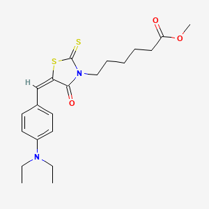 methyl 6-{(5E)-5-[4-(diethylamino)benzylidene]-4-oxo-2-thioxo-1,3-thiazolidin-3-yl}hexanoate