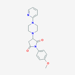 molecular formula C20H22N4O3 B392300 1-(4-Methoxyphenyl)-3-[4-(2-pyridinyl)-1-piperazinyl]-2,5-pyrrolidinedione CAS No. 296800-60-7