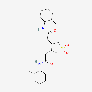 molecular formula C22H38N2O4S B3923002 N-(2-methylcyclohexyl)-2-[4-[2-[(2-methylcyclohexyl)amino]-2-oxoethyl]-1,1-dioxothiolan-3-yl]acetamide 