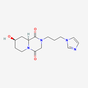 molecular formula C14H20N4O3 B3923005 (8R*,9aS*)-8-hydroxy-2-[3-(1H-imidazol-1-yl)propyl]tetrahydro-2H-pyrido[1,2-a]pyrazine-1,4(3H,6H)-dione 