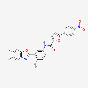 molecular formula C26H19N3O6 B3923017 N-[3-(5,6-Dimethyl-1,3-benzoxazol-2-YL)-4-hydroxyphenyl]-5-(4-nitrophenyl)furan-2-carboxamide 