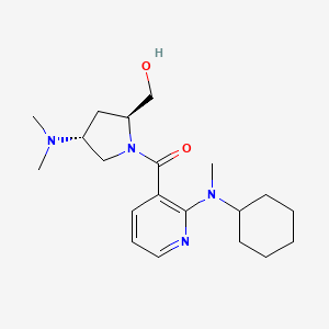 [2-[cyclohexyl(methyl)amino]pyridin-3-yl]-[(2S,4R)-4-(dimethylamino)-2-(hydroxymethyl)pyrrolidin-1-yl]methanone