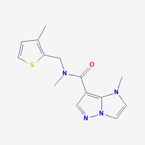 N,1-dimethyl-N-[(3-methyl-2-thienyl)methyl]-1H-imidazo[1,2-b]pyrazole-7-carboxamide