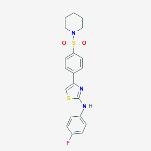 N-(4-fluorophenyl)-4-[4-(1-piperidinylsulfonyl)phenyl]-1,3-thiazol-2-amine