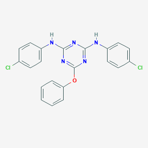 molecular formula C21H15Cl2N5O B392307 N~2~,N~4~-bis(4-chlorophenyl)-6-phenoxy-1,3,5-triazine-2,4-diamine 