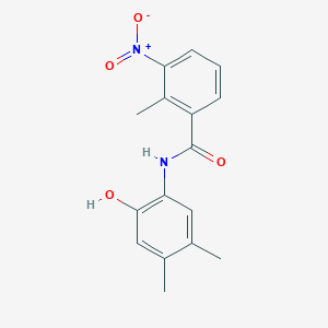 molecular formula C16H16N2O4 B3923073 N-(2-hydroxy-4,5-dimethylphenyl)-2-methyl-3-nitrobenzamide 