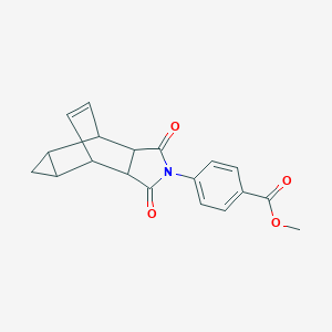 molecular formula C19H17NO4 B392310 methyl 4-(1,3-dioxooctahydro-4,6-ethenocyclopropa[f]isoindol-2(1H)-yl)benzoate 