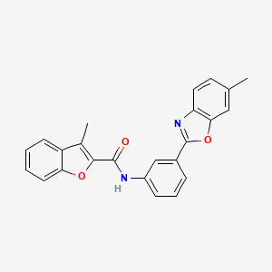 3-methyl-N-[3-(6-methyl-1,3-benzoxazol-2-yl)phenyl]-1-benzofuran-2-carboxamide