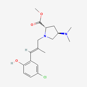 molecular formula C18H25ClN2O3 B3923119 methyl (2S,4R)-1-[(2E)-3-(5-chloro-2-hydroxyphenyl)-2-methylprop-2-en-1-yl]-4-(dimethylamino)pyrrolidine-2-carboxylate 