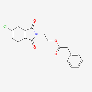 2-(5-chloro-1,3-dioxo-1,3,3a,4,7,7a-hexahydro-2H-isoindol-2-yl)ethyl 2-phenylacetate