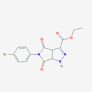 molecular formula C14H12BrN3O4 B392316 Ethyl 5-(4-bromophenyl)-4,6-dioxo-1,3a,4,5,6,6a-hexahydropyrrolo[3,4-c]pyrazole-3-carboxylate 