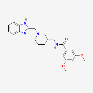 molecular formula C23H28N4O3 B3923171 N-{[1-(1H-benzimidazol-2-ylmethyl)-3-piperidinyl]methyl}-3,5-dimethoxybenzamide 