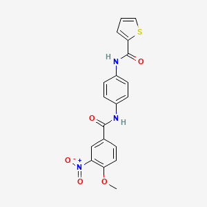 molecular formula C19H15N3O5S B3923182 N-[4-(4-METHOXY-3-NITROBENZAMIDO)PHENYL]THIOPHENE-2-CARBOXAMIDE 