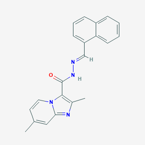 molecular formula C21H18N4O B392319 2,7-dimethyl-N'-(1-naphthylmethylene)imidazo[1,2-a]pyridine-3-carbohydrazide 