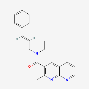 molecular formula C21H21N3O B3923193 N-ethyl-2-methyl-N-[(2E)-3-phenylprop-2-en-1-yl]-1,8-naphthyridine-3-carboxamide 